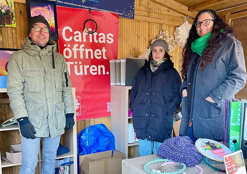 Von links nach rechts: Frank Herzberger, Léna Belmadani und Katharina Thomas vom Caritas-verband Baden-Baden e.V.